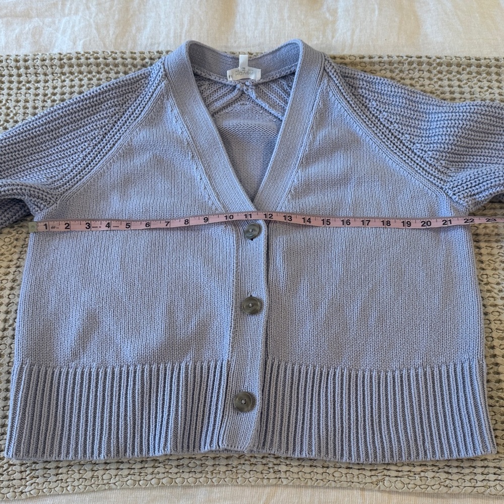 HAVEN WELL WITHIN Blue Knit Women’s Boyfriend Sweater Cardigan sz M - Picture 6 of 9